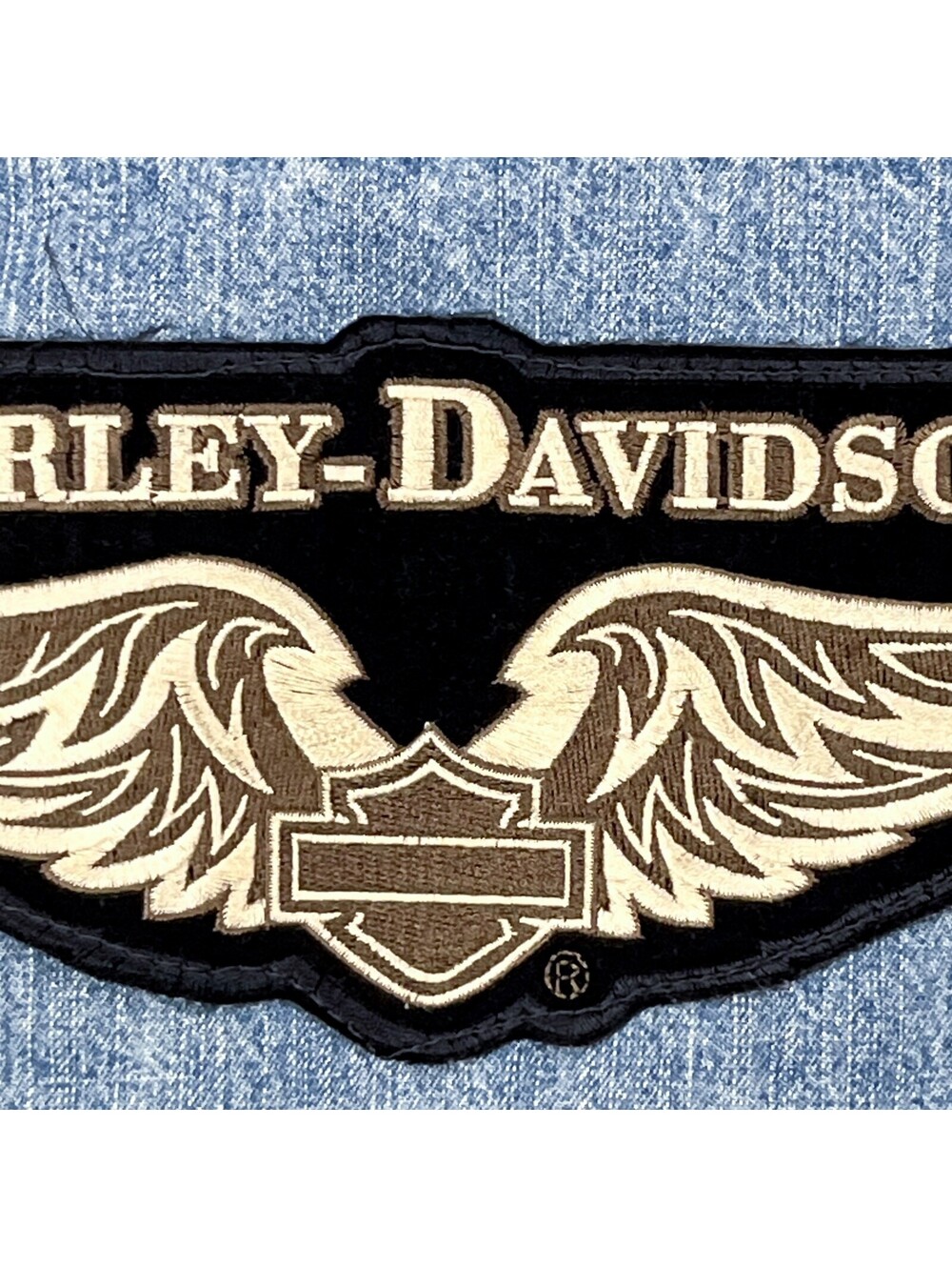 Vintage Light Wash Denim Jacket with Harley-Davidson Patch, Cabela's - Picture 6 of 9